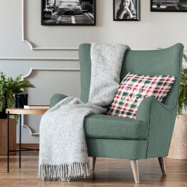 Moderne Karierte Weihnachten | Happy Merry Joyful Kissen