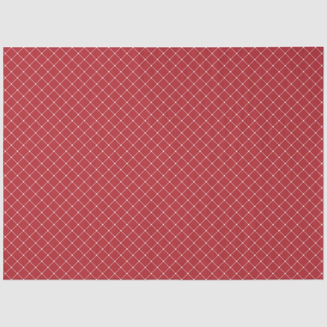 Moderne Karierte Weihnachten in Rot und Weiß Seidenpapier (Vorderseite)