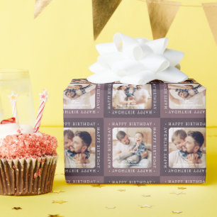 Moderne Karo-Glückwunsch zum 4. Geburtstag Familie Geschenkpapier