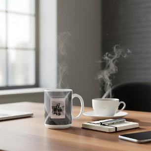 Moderne Karo-Rustikal-Foto-Weihnachts-Tasse Kaffeetasse