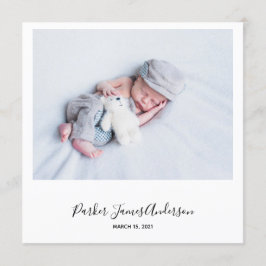 Moderne Karte 'Instant-Style Foto' Geburtsankündig