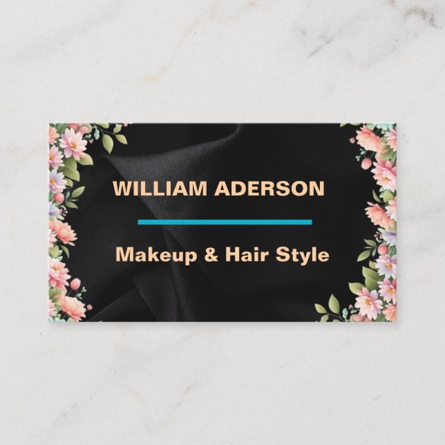 MODERNE Karte mit Blumenschminken (Vorderseite)