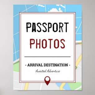 Moderne Karte Reisen Unterzeichnung des Fotos Poster