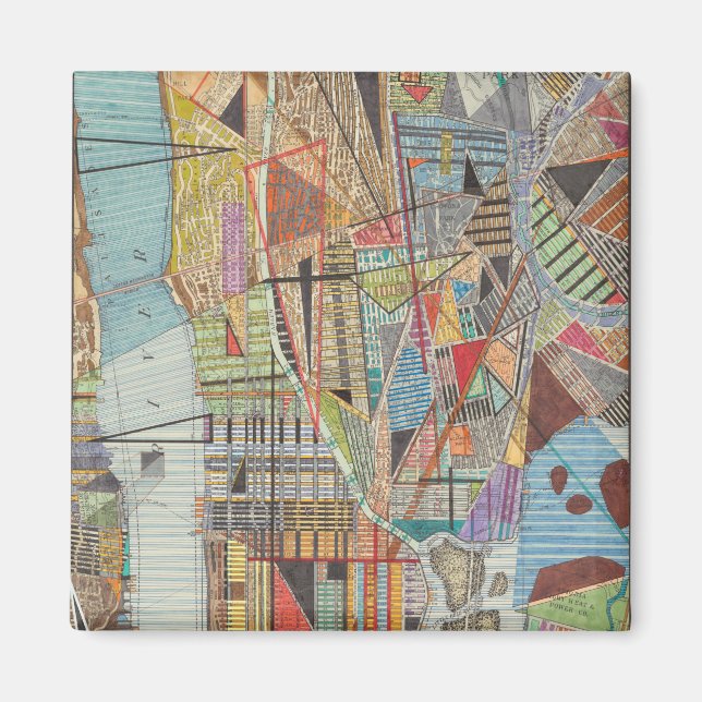 Moderne Karte von New York I Magnet (Vorne)