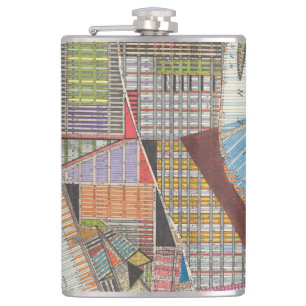 Moderne Karte von New York II Flachmann