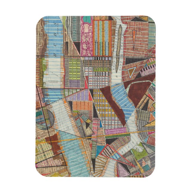 Moderne Karte von New York II Magnet (Vertikal)