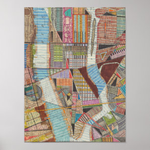 Moderne Karte von New York II Poster