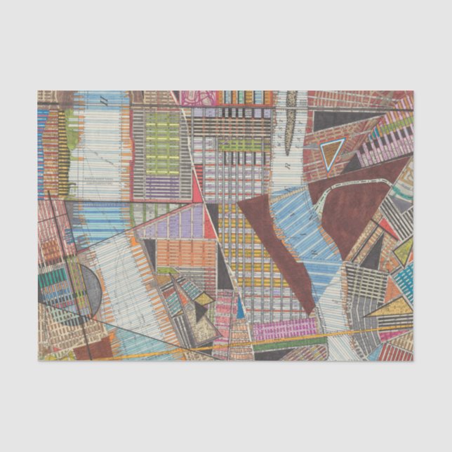 Moderne Karte von New York II Seidenpapier (Vorderseite)