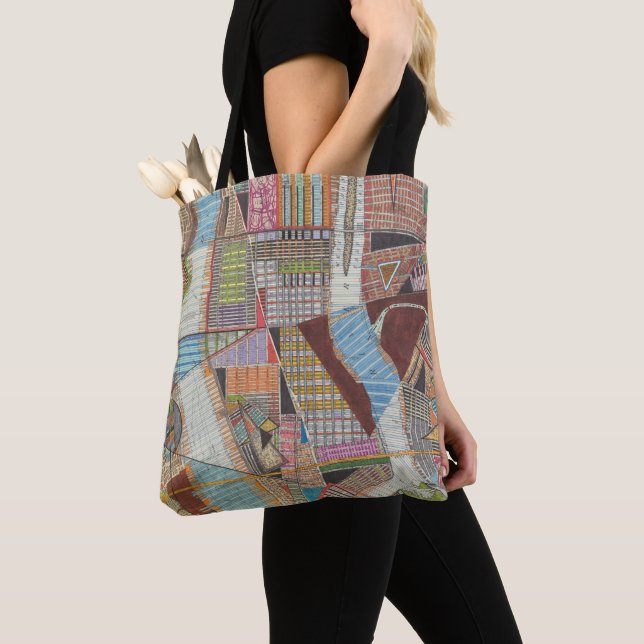 Moderne Karte von New York II Tasche (Von Nahem)