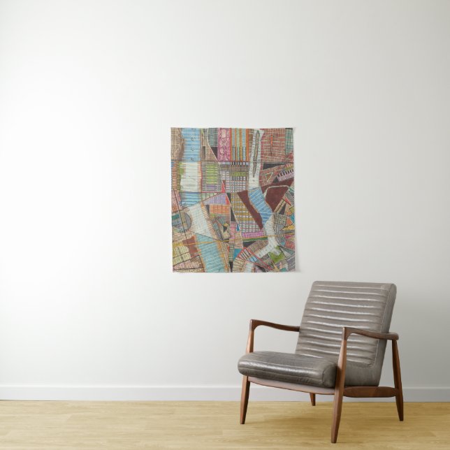 Moderne Karte von New York II Wandteppich (Beispiel)