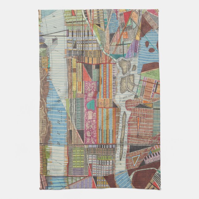 Moderne Karte von New York III Handtuch (Vertikal)