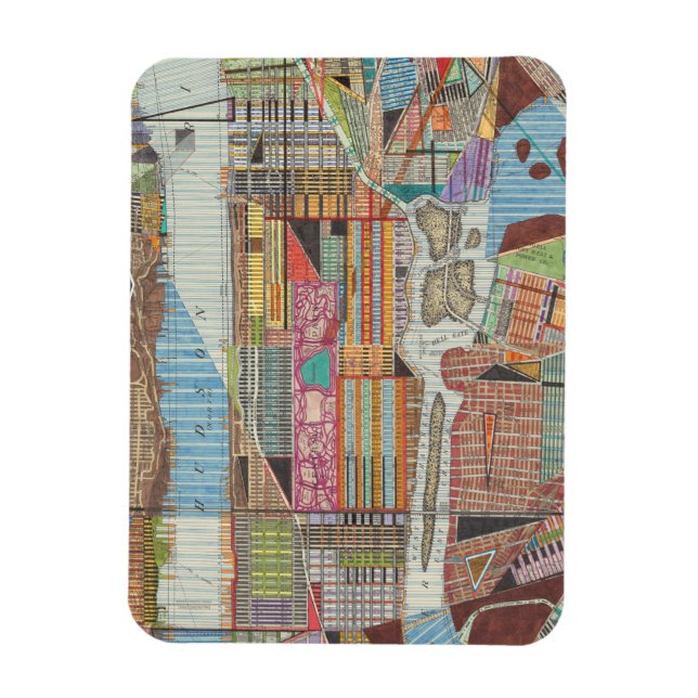 Moderne Karte von New York III Magnet (Vertikal)