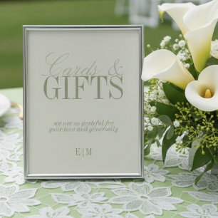 Moderne Karten und Geschenke-Hochzeits-Schild in S