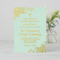 Moderne katholische Hochzeit Elegante Mint Green &