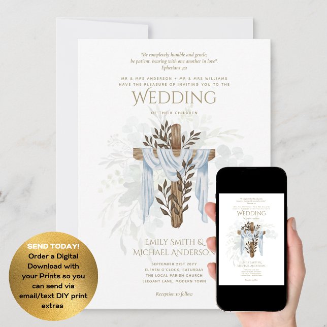 Moderne katholische Hochzeitseinladungen Elegantes Einladung (Von Creator hochgeladen)