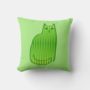 Moderne Katze aus dem Mittelalter, Limon und grün Kissen