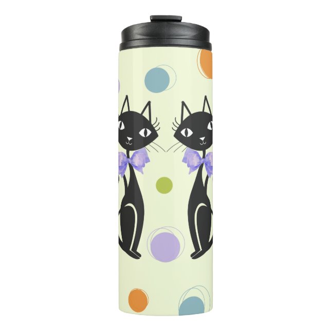 Moderne Katze aus dem Mittelalter Thermosbecher (Vorderseite)