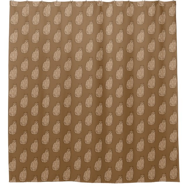 Moderne Katze, Beige und hellbraun aus dem Mittela Duschvorhang (Vorderseite)