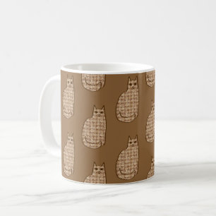 Moderne Katze, Beige und hellbraun aus dem Mittela Kaffeetasse