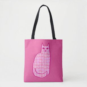 Moderne Katze, Fuchsia und hellrosa aus dem Mittel Tasche
