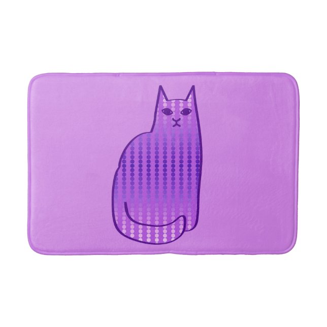 Moderne Katze, Orchid und Lila Badematte (Vorderseite)
