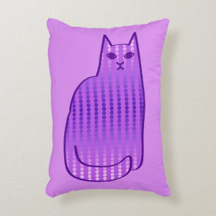 Moderne Katze, Orchid und Lila Dekokissen