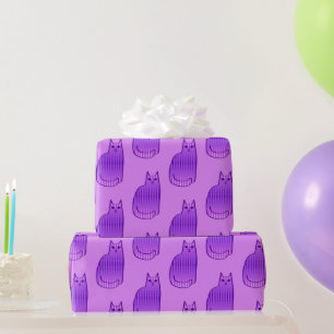 Moderne Katze, Orchid und Lila Geschenkpapier