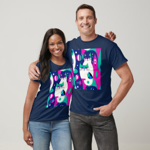 Moderne Katzen aus der Mitte des Jahrhunderts auf  T-Shirt