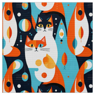 Moderne Katzen aus der Mitte des Jahrhunderts mit  Stoff