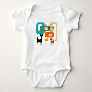 Moderne Katzen des mittleren Jahrhunderts Baby Strampler