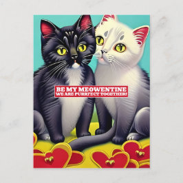 Moderne Katzen Meowentiner Valentinstag Postkarte