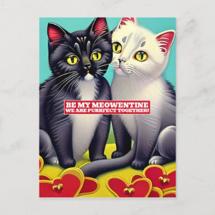 Moderne Katzen Miauentin Valentinstag Postkarte