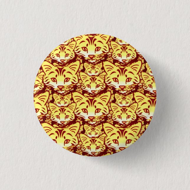 Moderne Katzenkunst Button (Vorderseite)