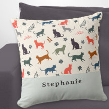 Moderne Katzenmuster Elegante Creme Personalisiert
