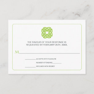 Moderne, keltisch Inspirierte Hochzeitserklärung RSVP Karte