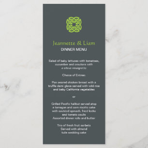 Moderne keltische "Knot Wedding Menu" Menükarte