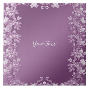 Moderne Keramik Lilac Floral Tile Fliese