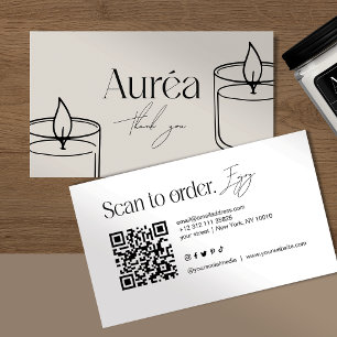 Moderne Kerze QR-Code Visitenkarte