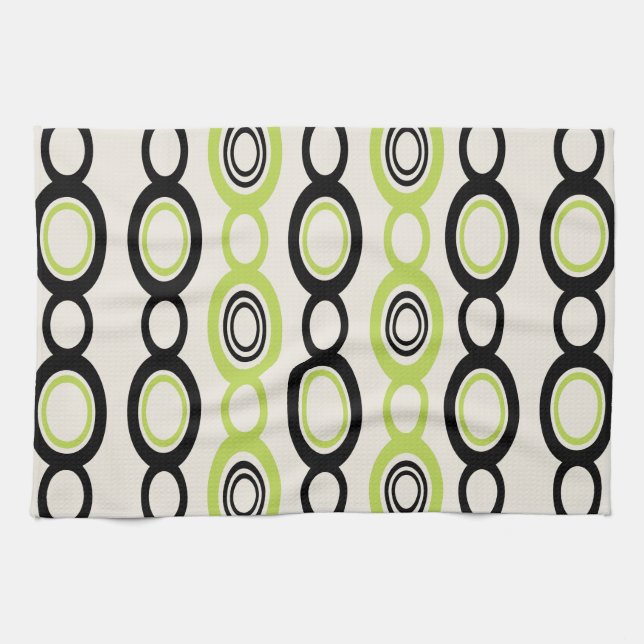 Moderne Kettenglieder aus dem Mittelalter, Schwarz Geschirrtuch (Horizontal)