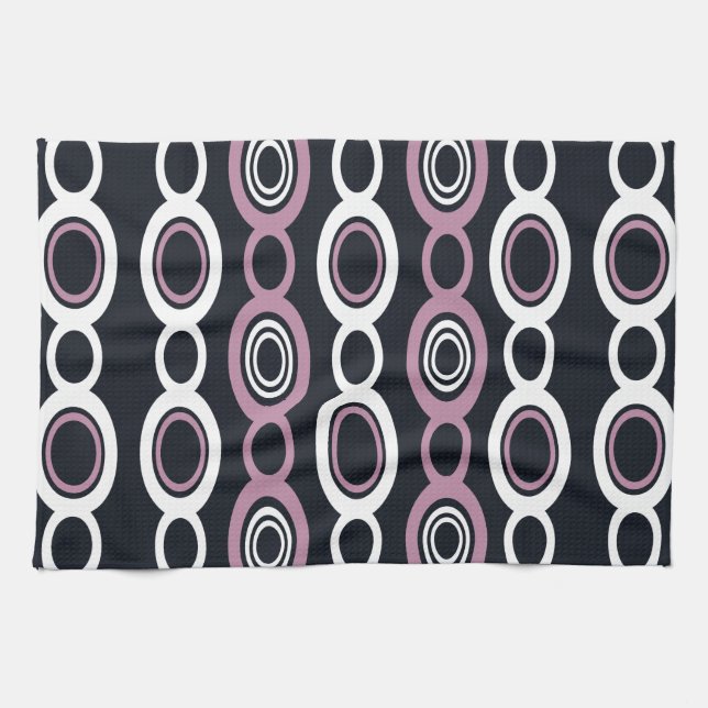 Moderne Kettenglieder aus dem Mittelalter Weiß Mau Geschirrtuch (Horizontal)