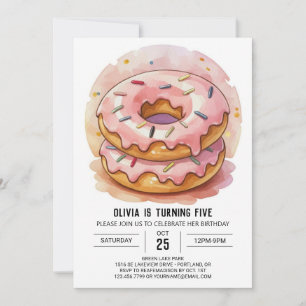 Moderne Kinder Donuts Geburtstag Einladung