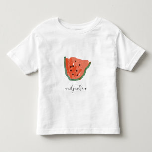Moderne Kinder Handgezeichnete Rote Grüne Wasserme Kleinkind T-shirt