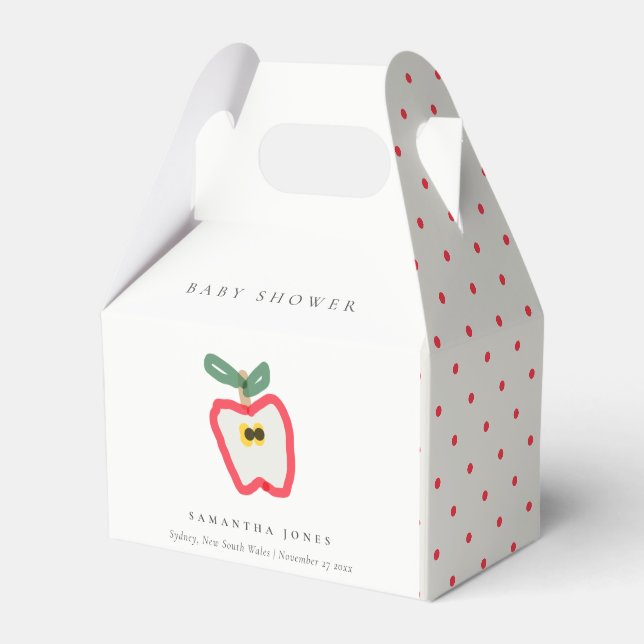 Moderne Kinder handgezogene Apple Fruit Baby Dusch Geschenkschachtel (Vorderseite)