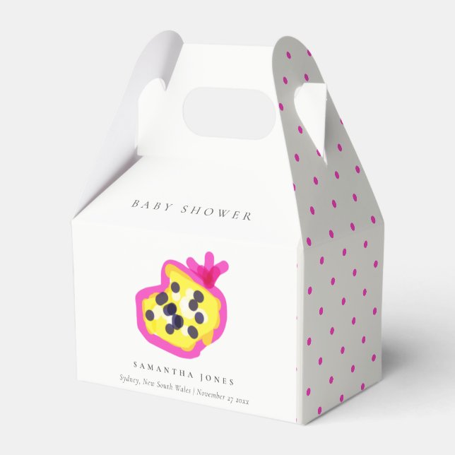 Moderne Kinder handgezogene Passion Fruit Baby Dus Geschenkschachtel (Vorderseite)