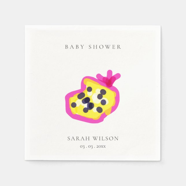 Moderne Kinder handgezogene Passion Fruit Baby Dus Serviette (Vorderseite)