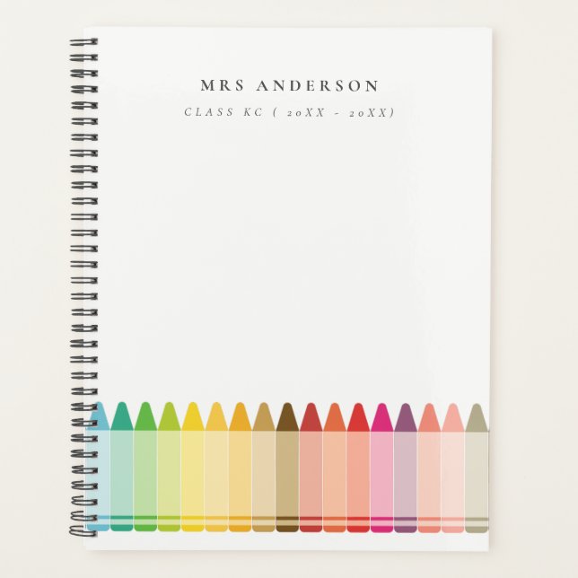Moderne Kinder lehren farbenfroh Rainbow Crayon Co Planer (Vorderseite)