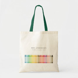Moderne Kinder lehren farbenfroh Rainbow Crayon Co Tragetasche