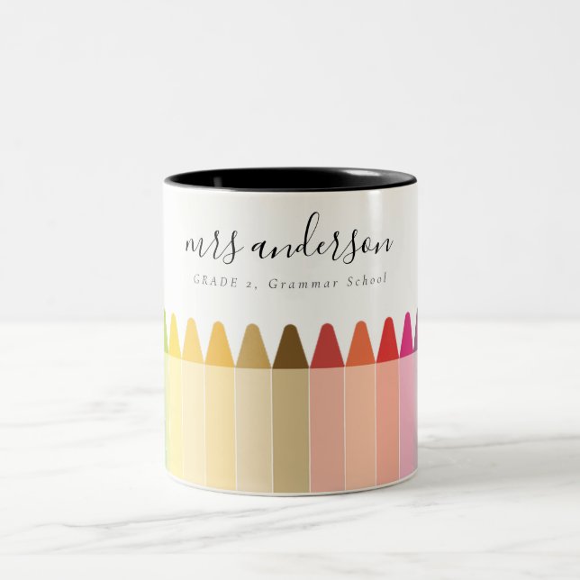 Moderne Kinder lehren farbenfroh Rainbow Crayon Co Zweifarbige Tasse (Mittel)