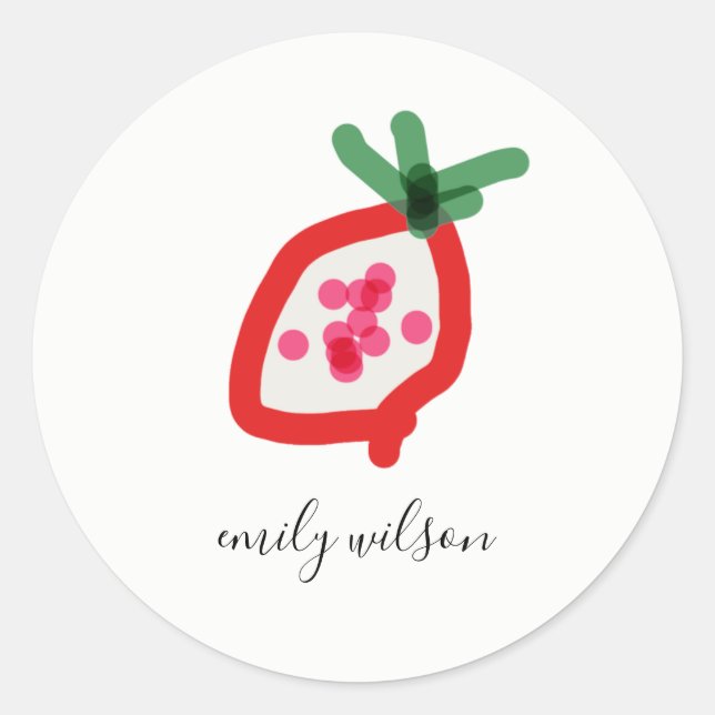 Moderne Kinder Schullehrer Hand Drachenfrucht Runder Aufkleber (Vorderseite)