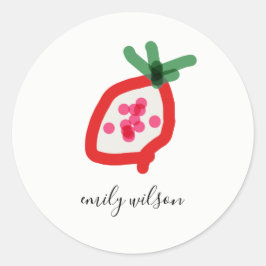 Moderne Kinder Schullehrer Hand Drachenfrucht Runder Aufkleber